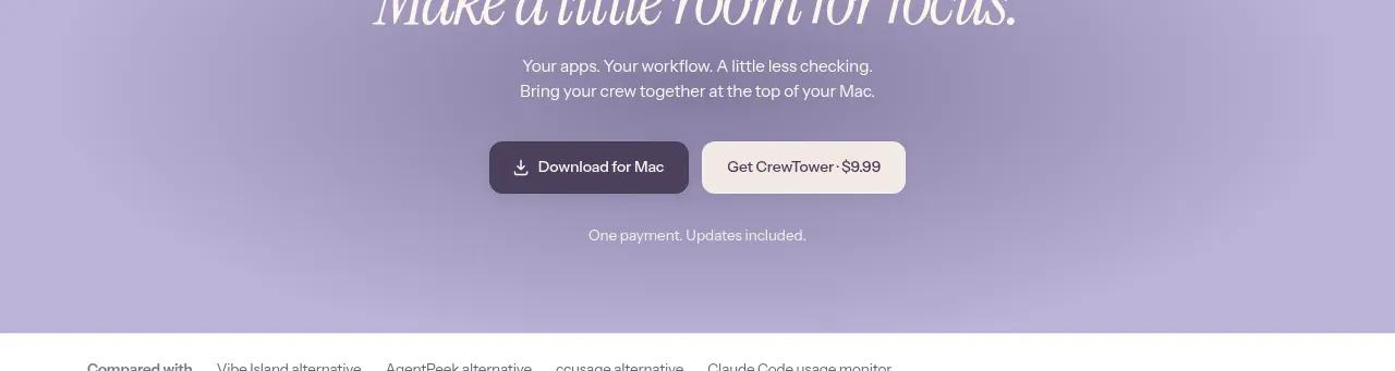 CrewTower Mod for Claude Code call to action component