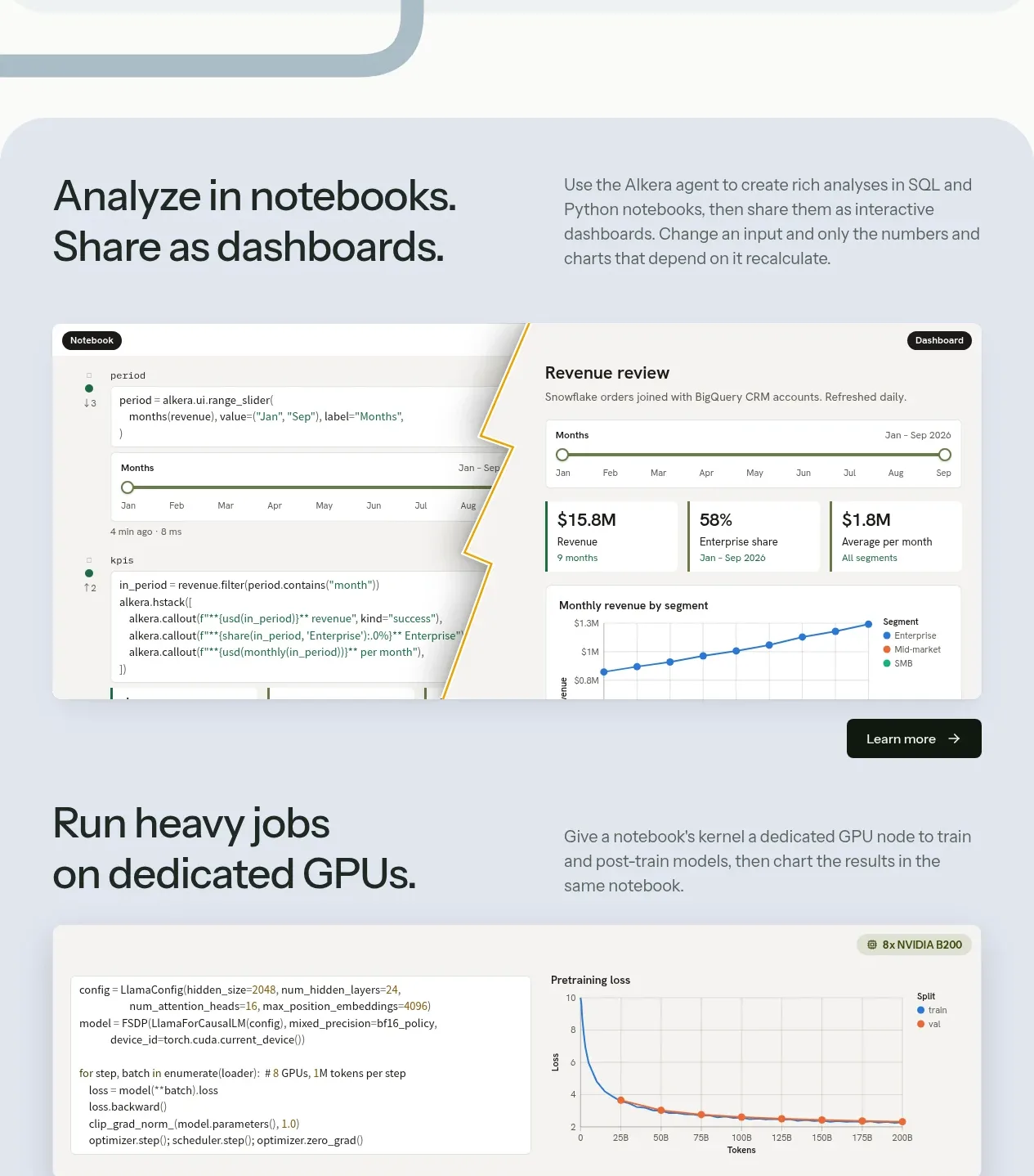 Databench by Alkera feature grid component