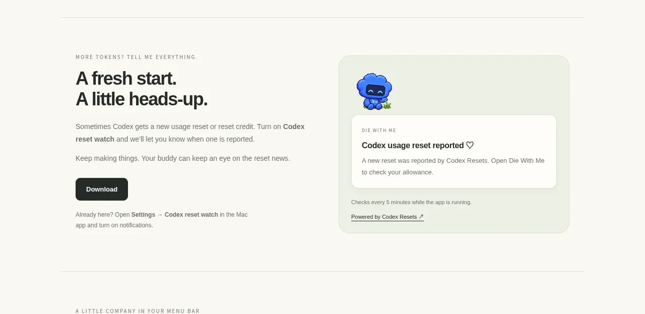 Die With Me feature grid component