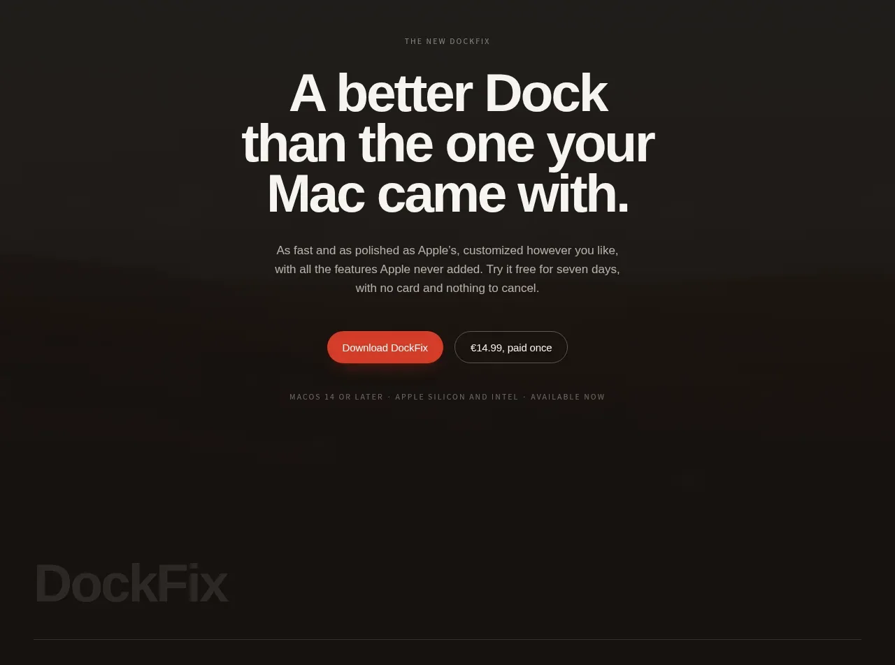 DockFix 5.0 call to action component