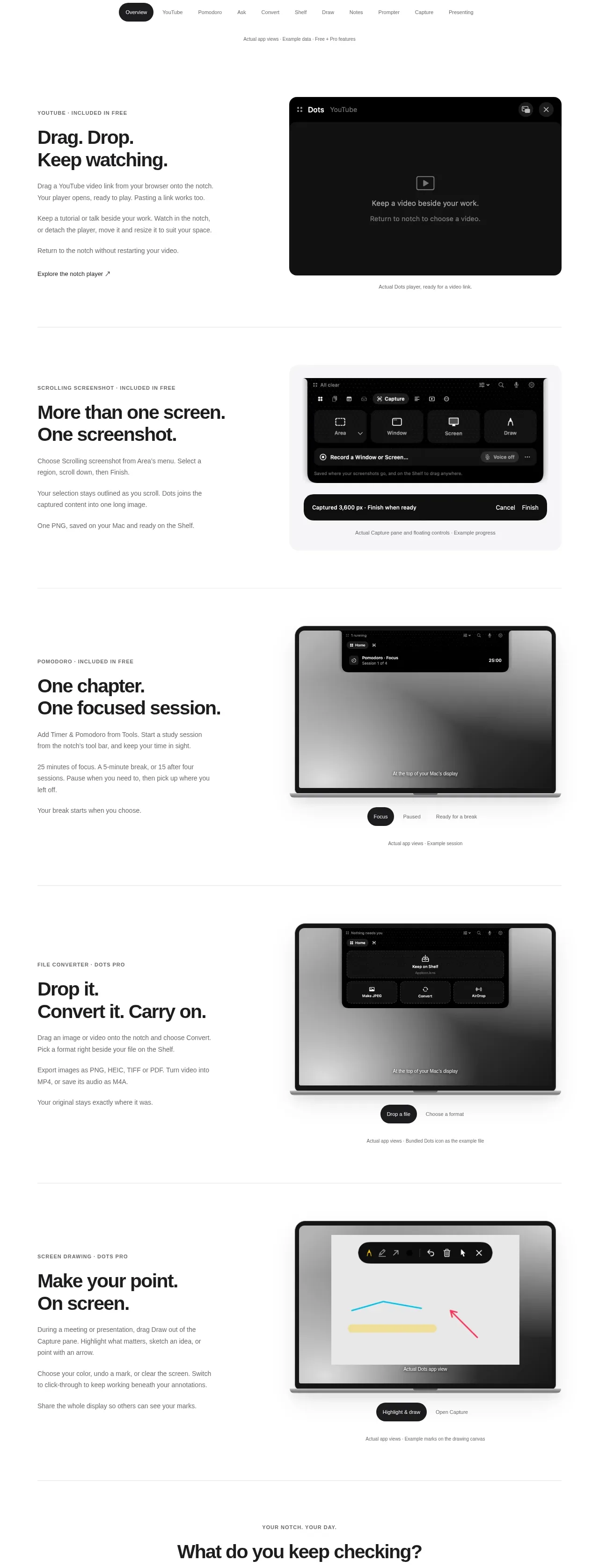 Dots feature grid component