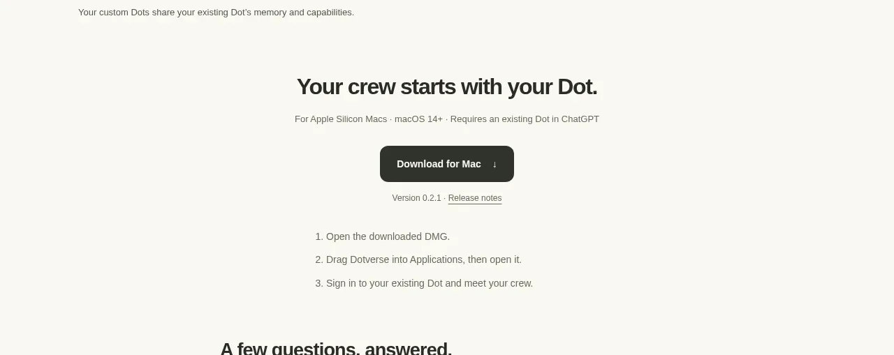 Dotverse call to action component