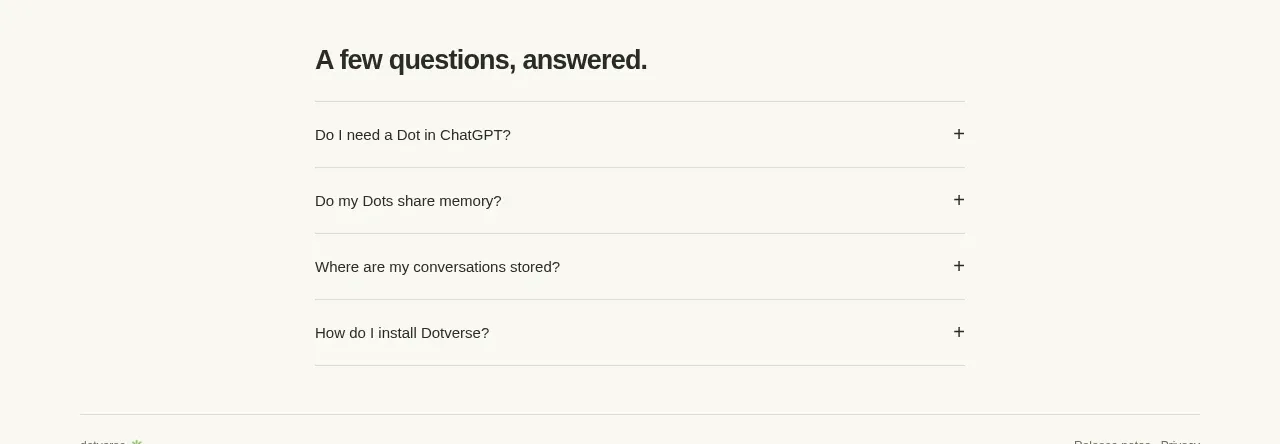Dotverse faq component