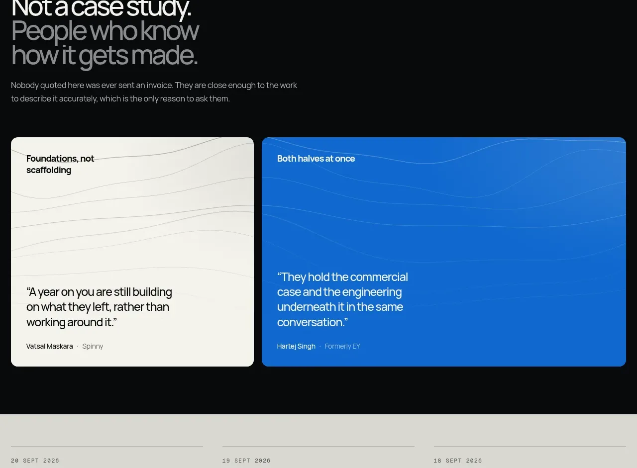 Duvi testimonials component