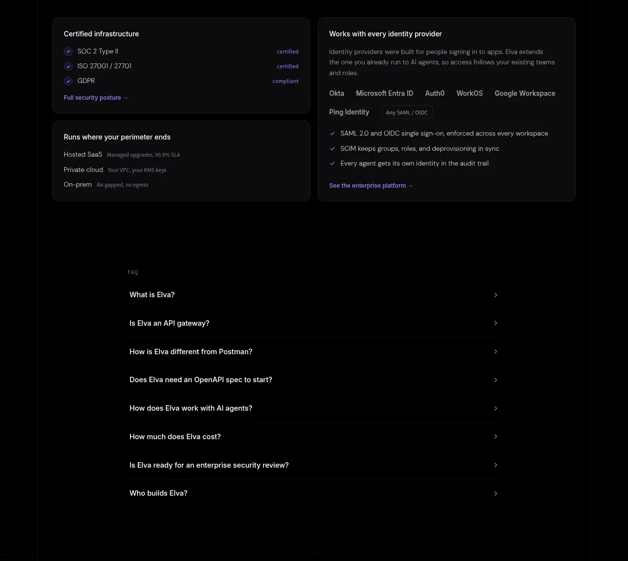Elva feature grid component