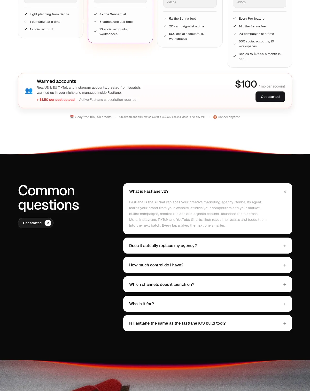 Fastlane 2.0 pricing table component