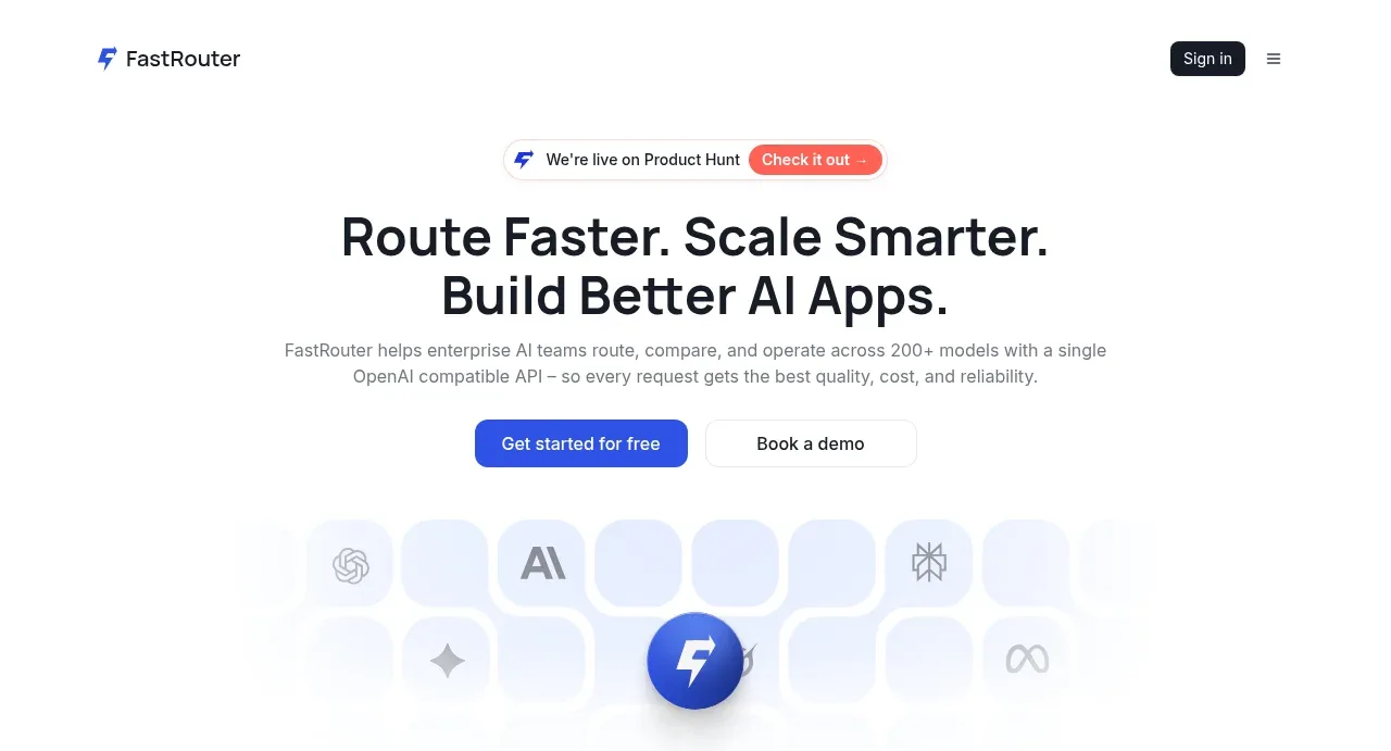 FastRouter.ai hero component