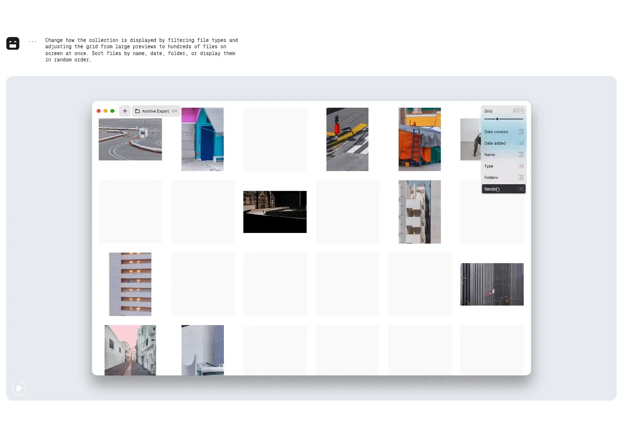 FFFFinder feature grid component