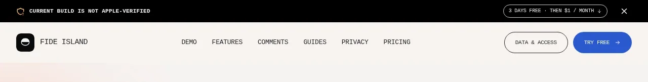Fide Island navigation component