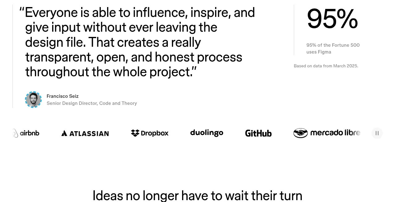 Figma Agent testimonials component