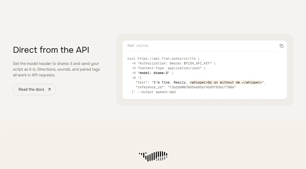 Fish Audio Drama 3 code block component