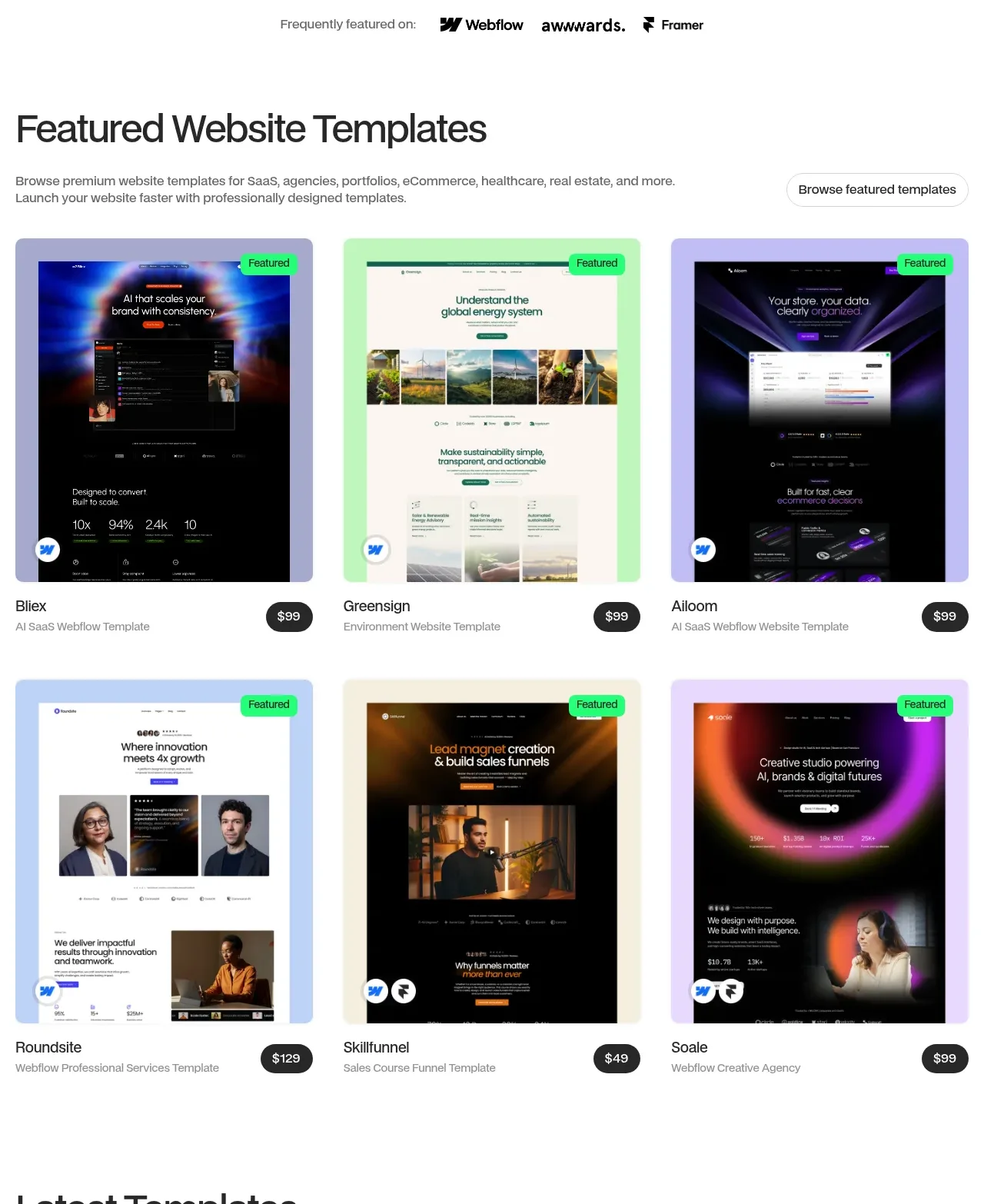 flowcub.com feature grid component