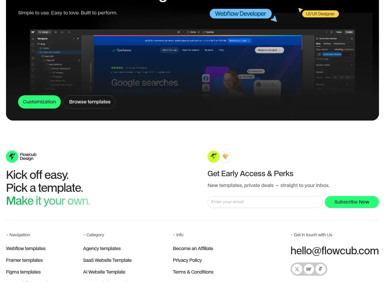 flowcub.com call to action component