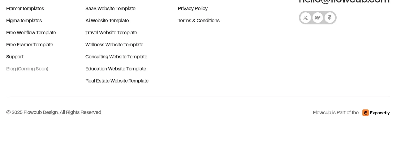 flowcub.com footer component