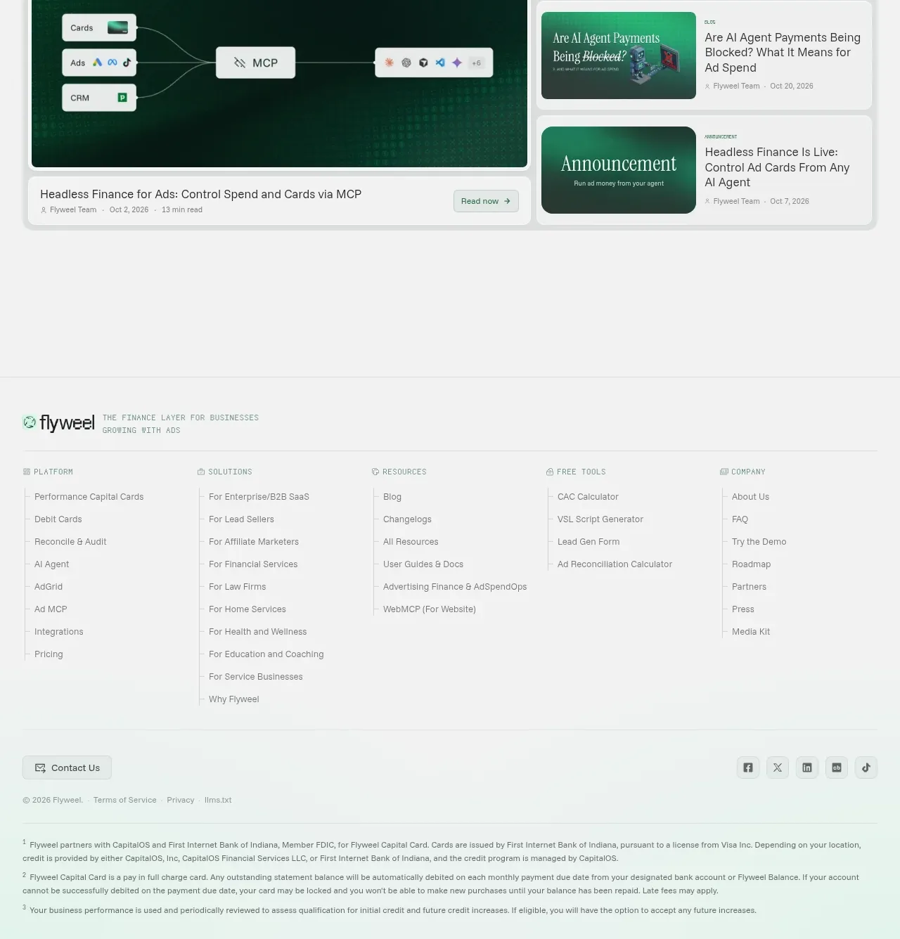 Flyweel footer component