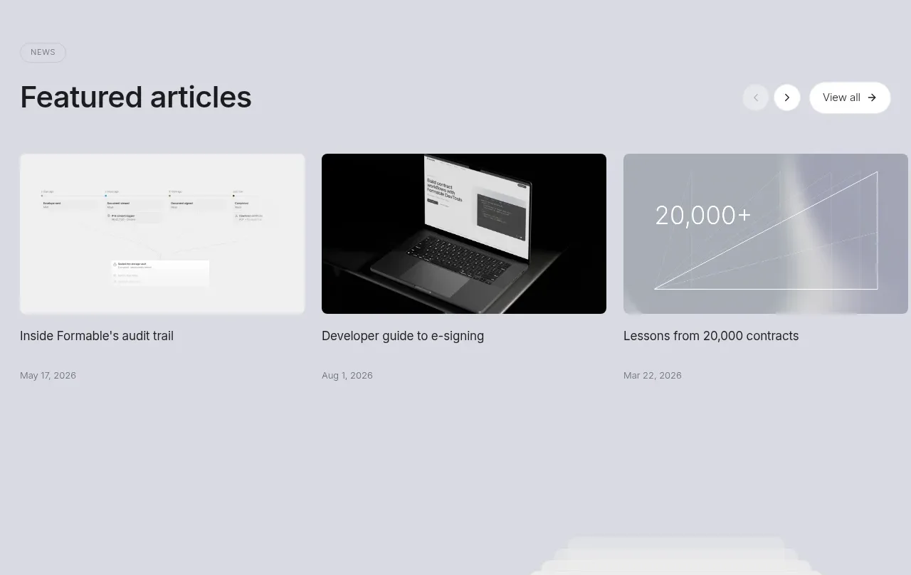 formabledocs.com testimonials component