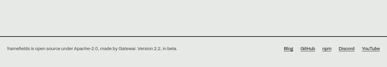Framefields footer component
