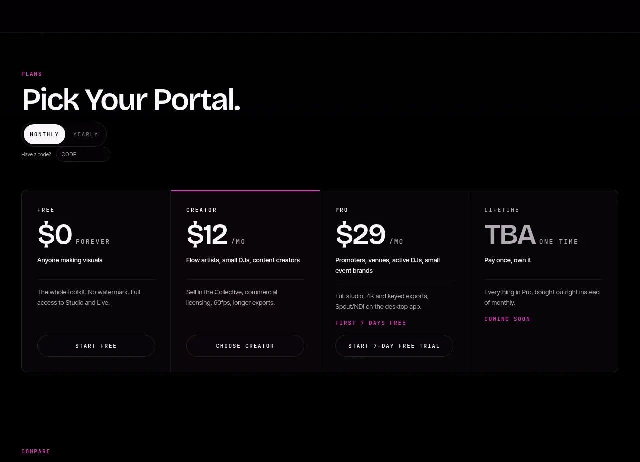 FRCTL pricing table component
