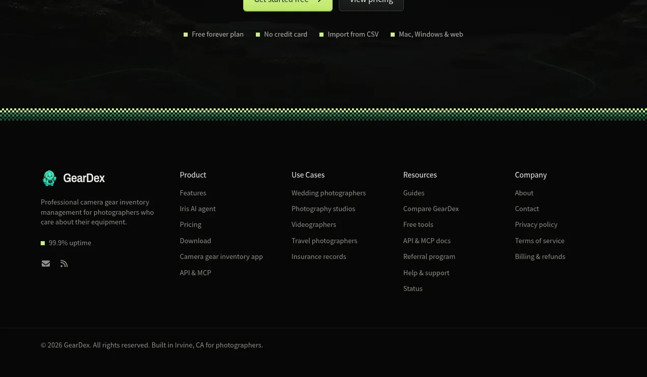 geardex.app call to action component