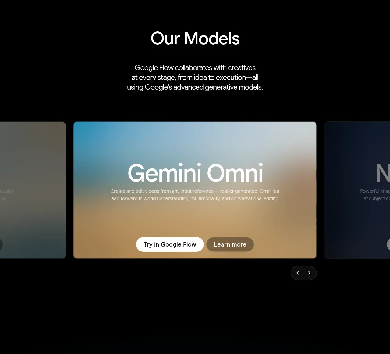 Google Flow for iOS & Android feature grid component