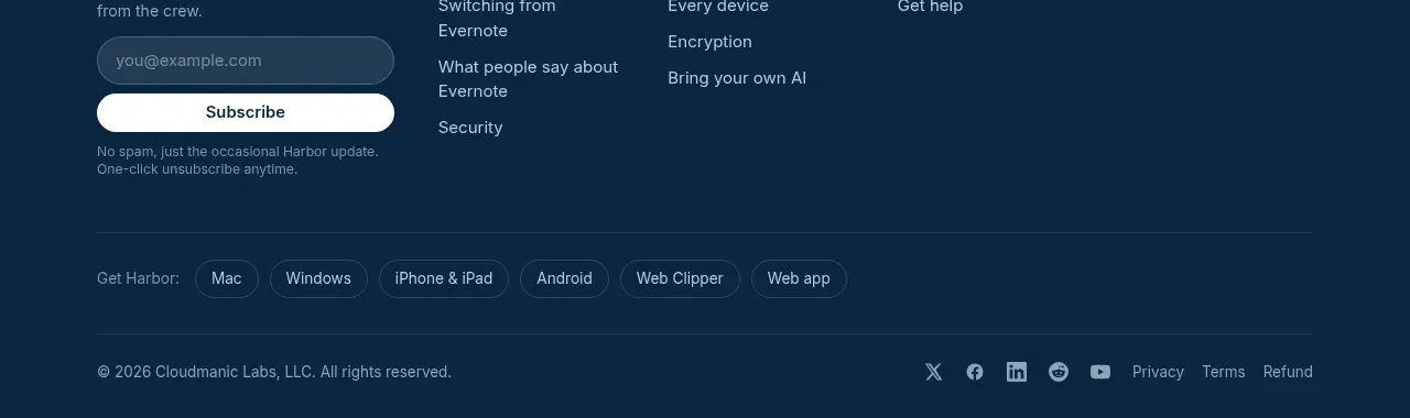 Harbor footer component