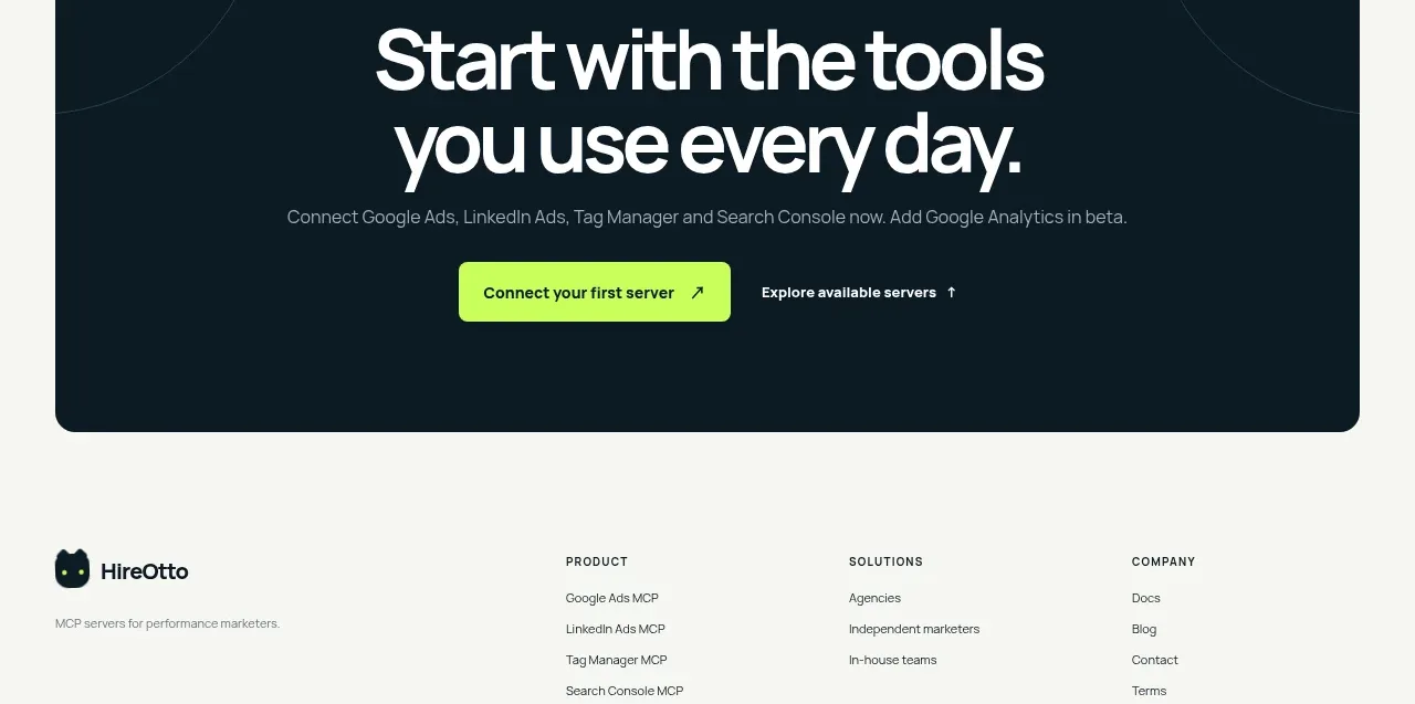 HireOtto call to action component
