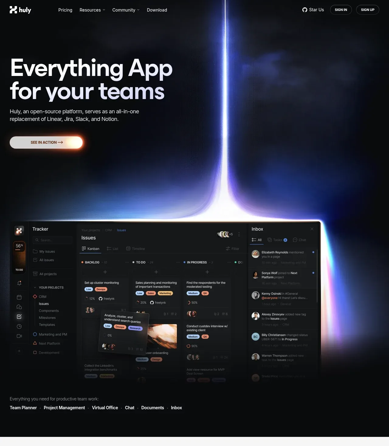 huly.io hero component