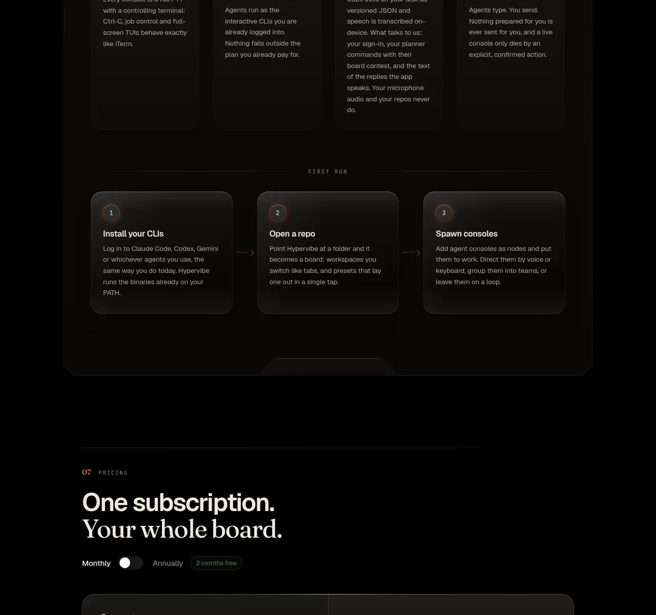 Hypervibe pricing table component