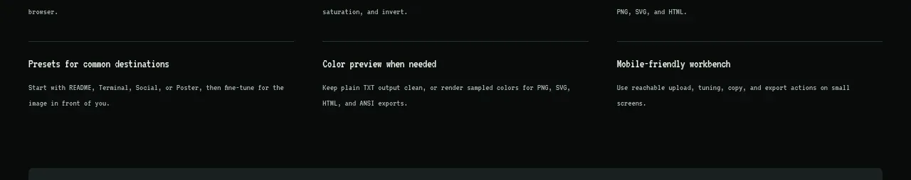 Image to ASCII banner component