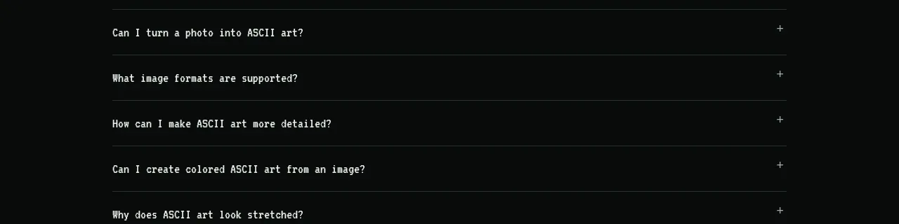Image to ASCII footer component