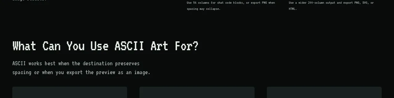 Image to ASCII card component