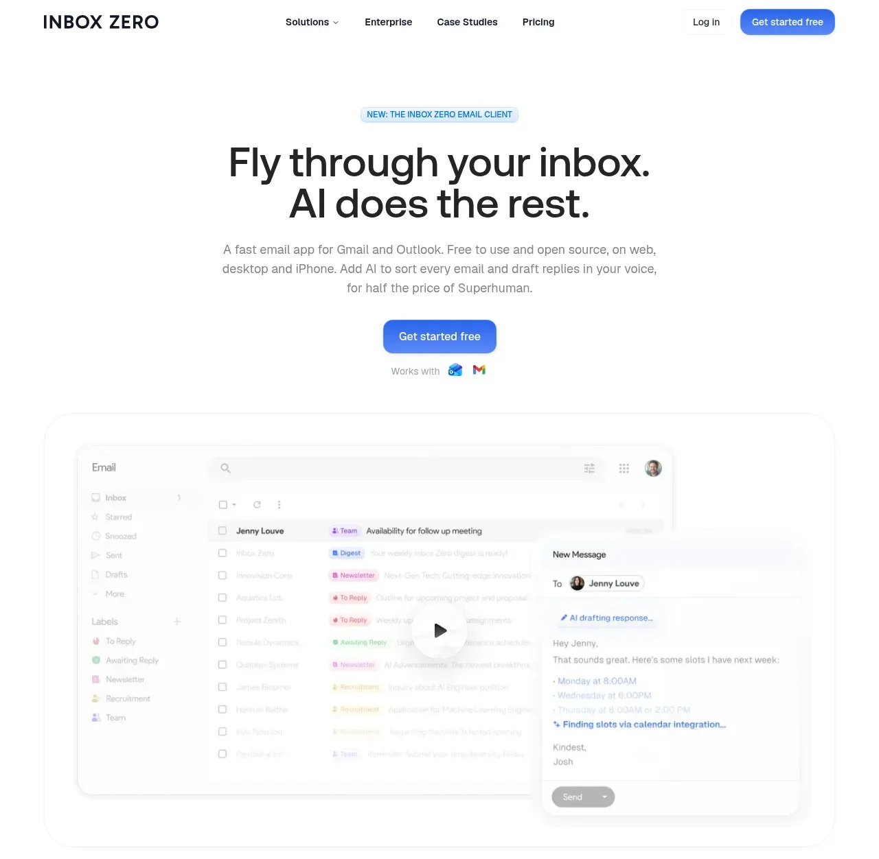 Inbox Zero hero component