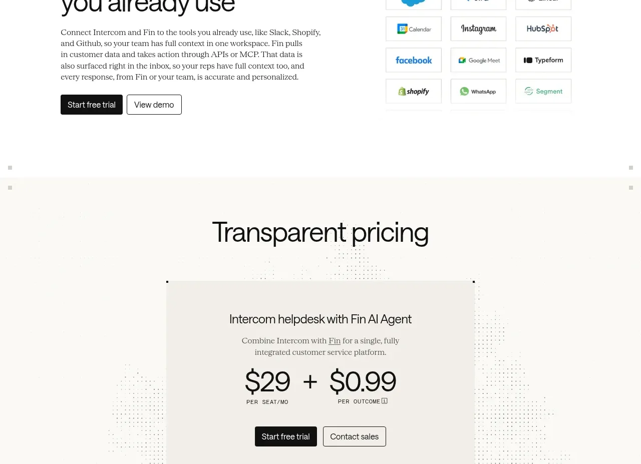 intercom.com feature grid component