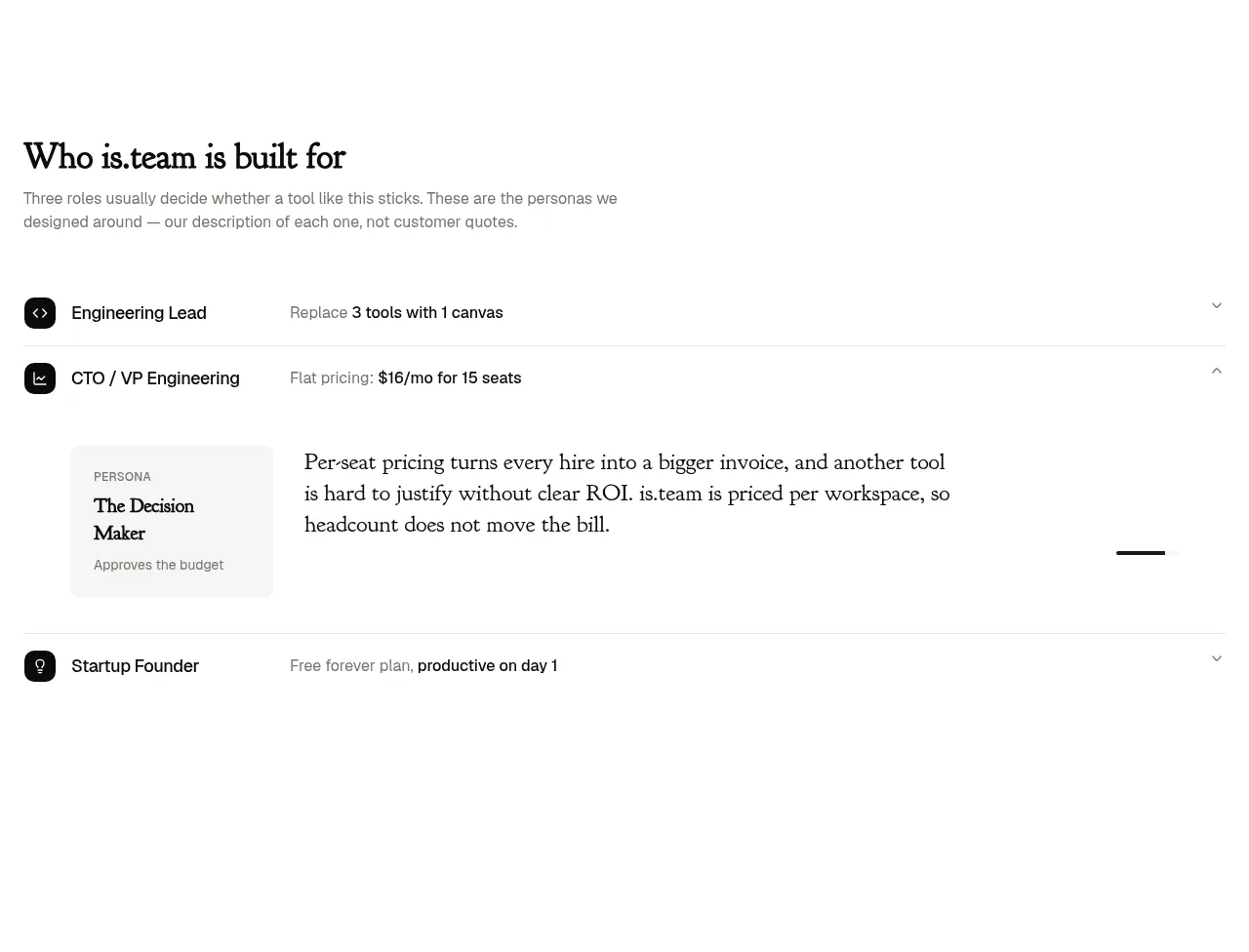 is.team feature grid component