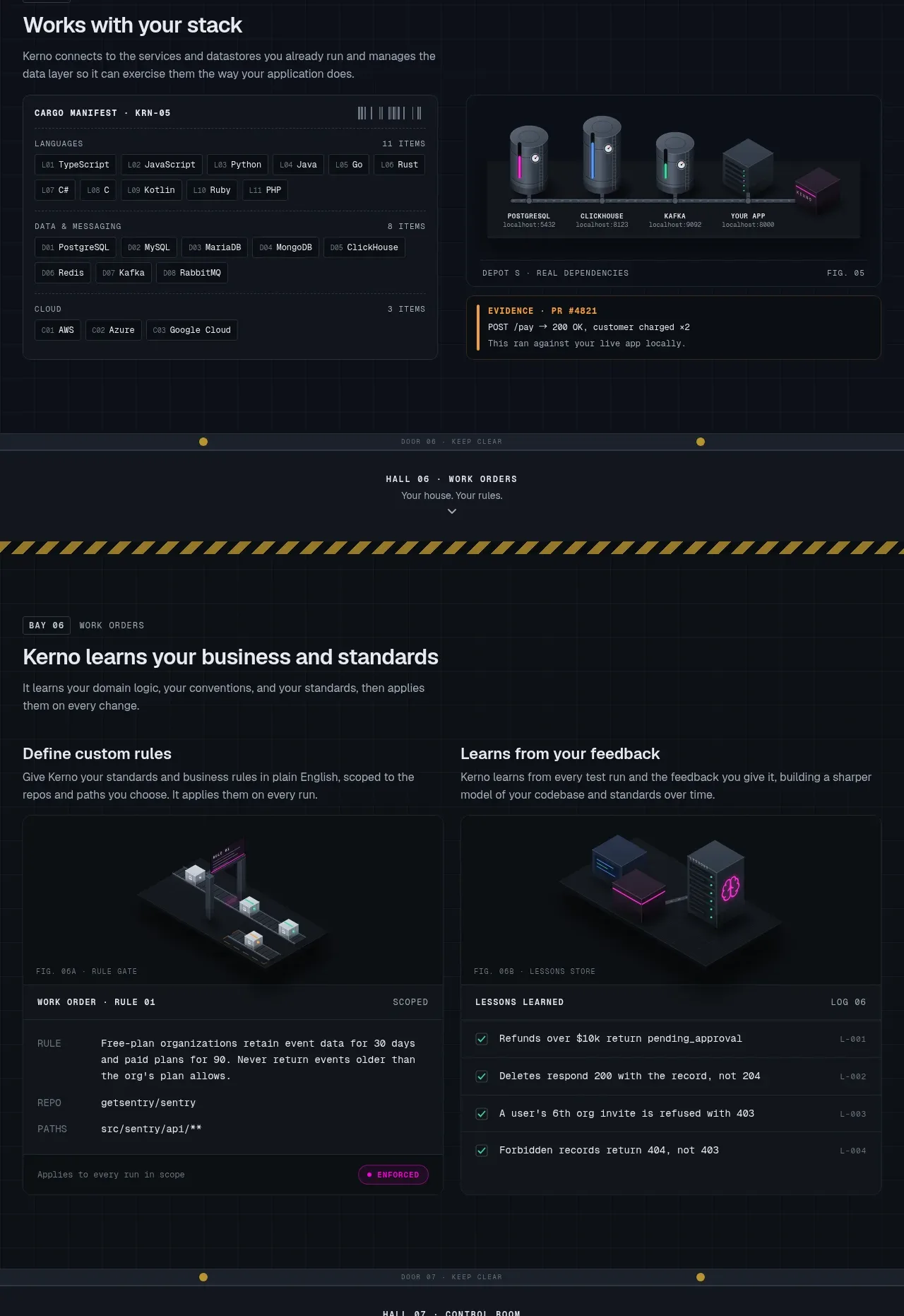 Kerno 1.0 feature grid component