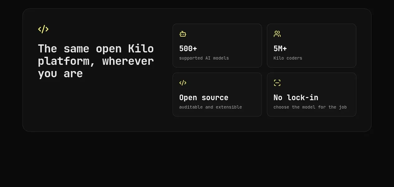 Kilo Code for iOS and Android faq component