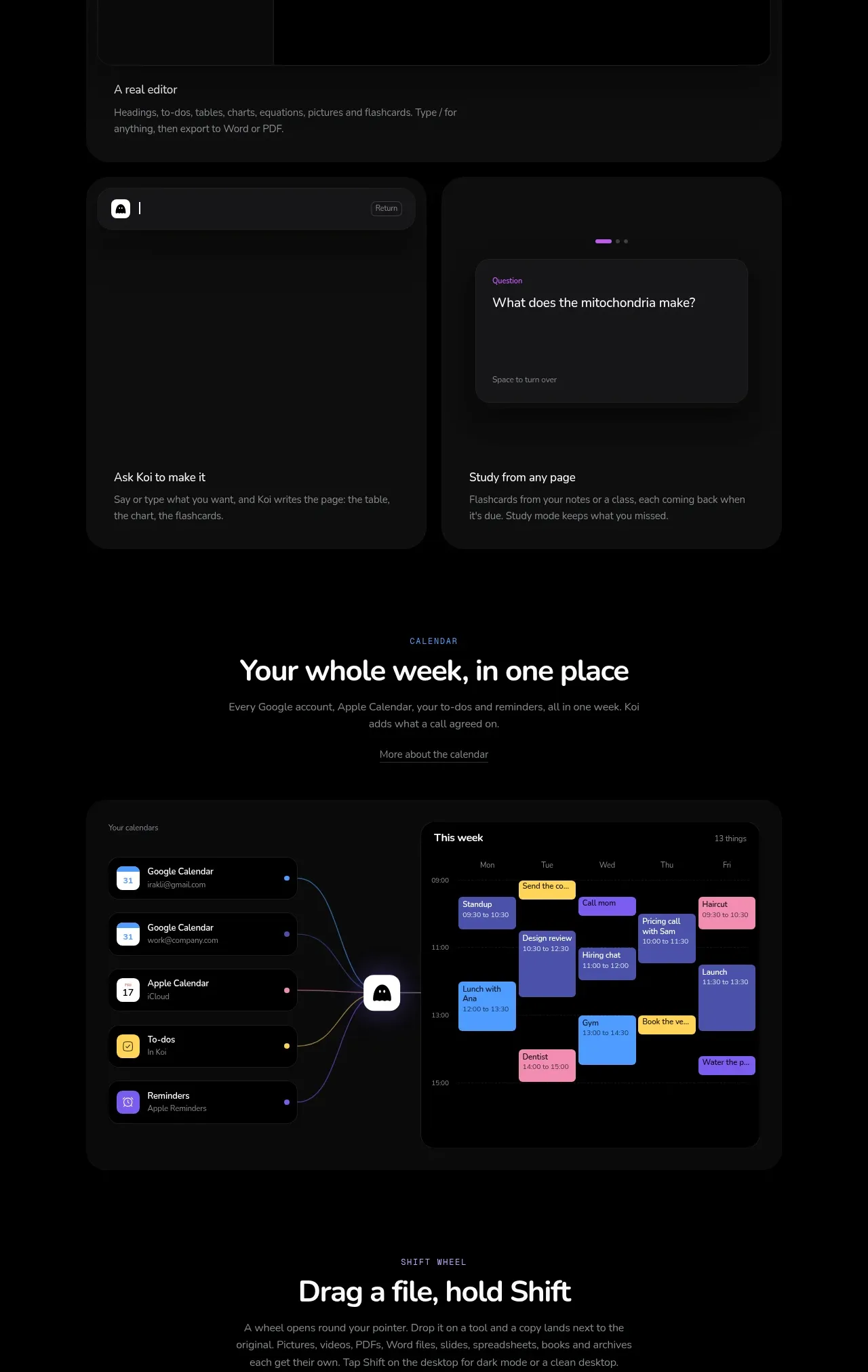 Koi feature grid component