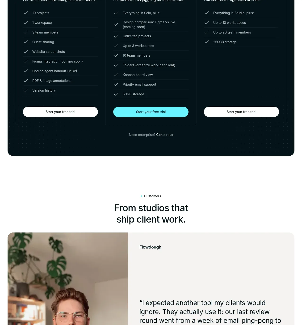 layernote testimonials component