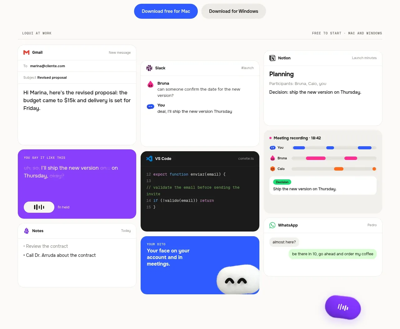 Loqui feature grid component