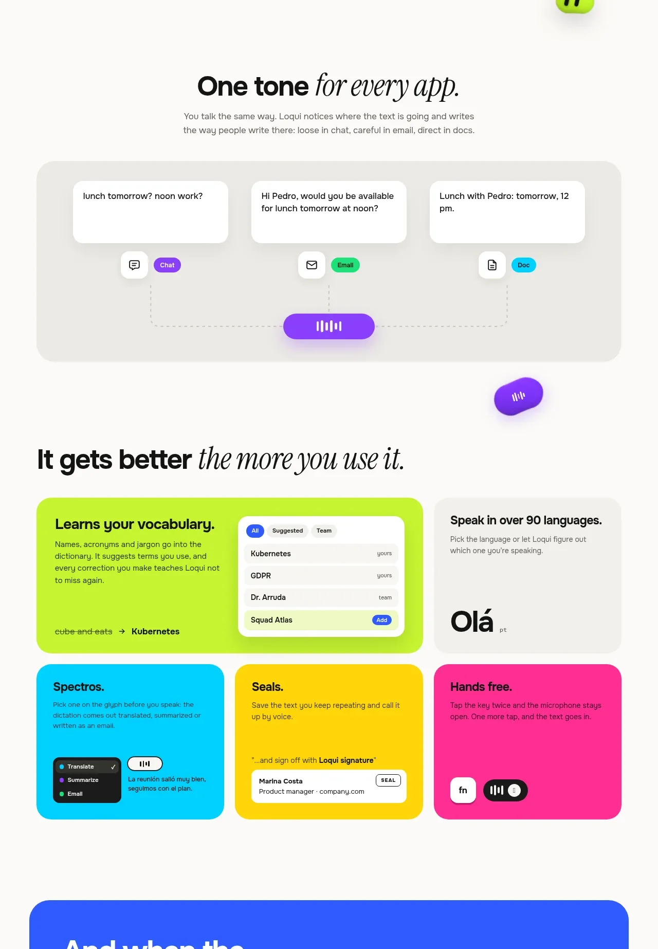 Loqui feature grid component