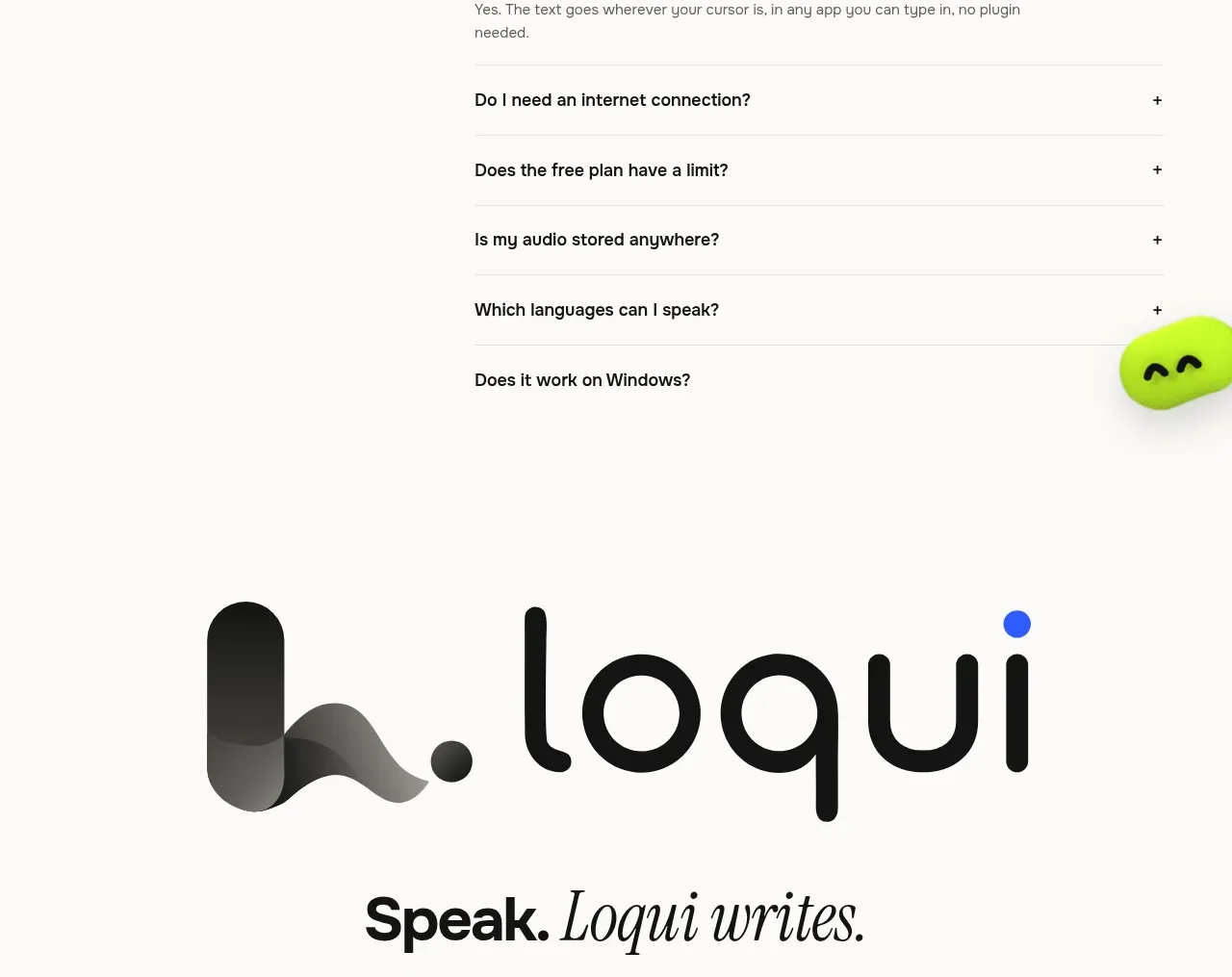 Loqui pricing table component