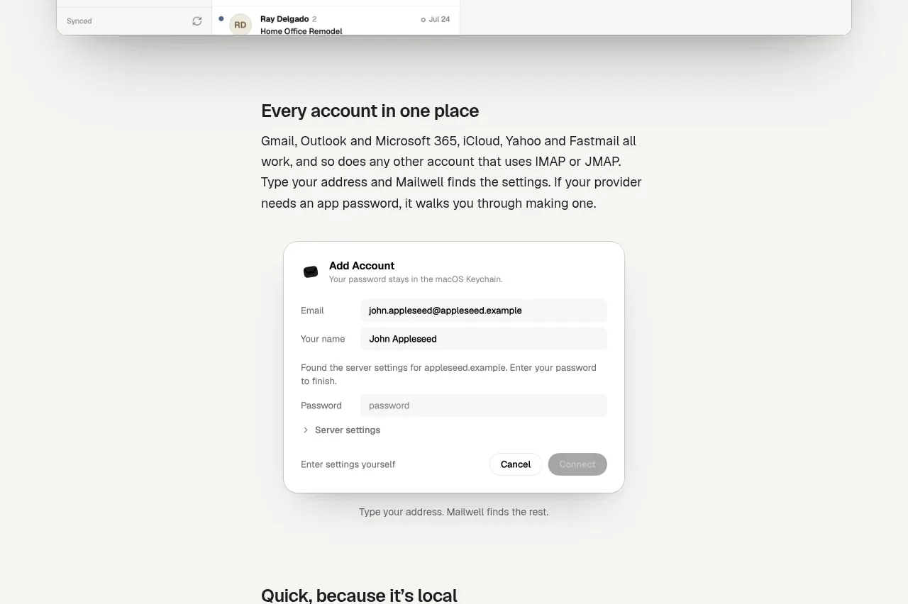 Mailwell feature grid component
