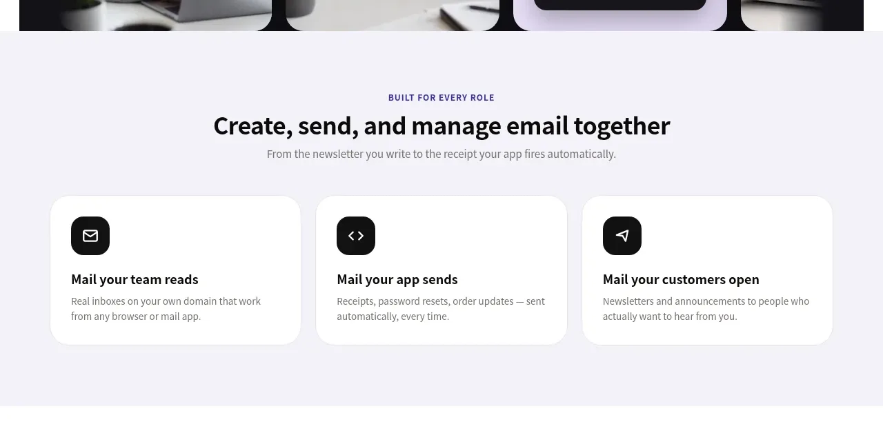 Mailyte feature grid component