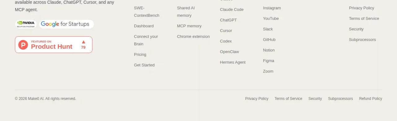 Make0 Brain footer component
