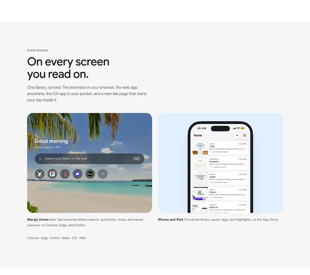 Marqly 6.0 feature grid component