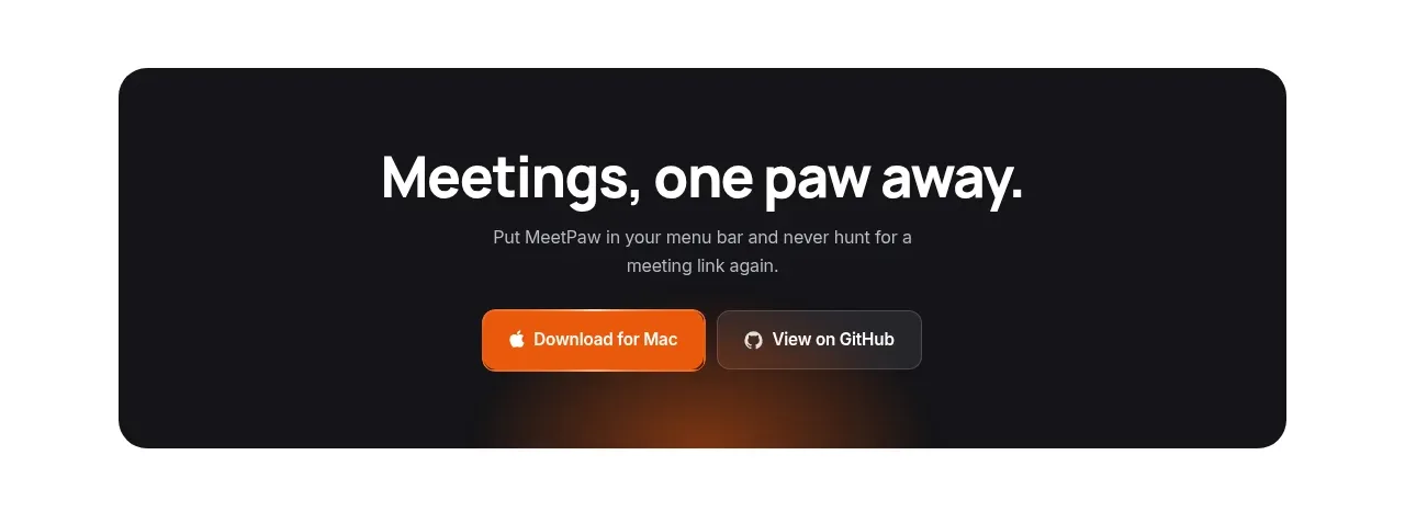 MeetPaw call to action component