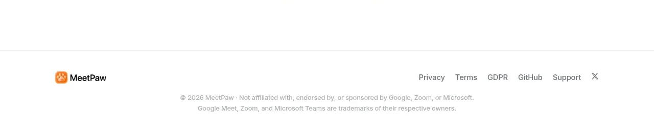 MeetPaw footer component