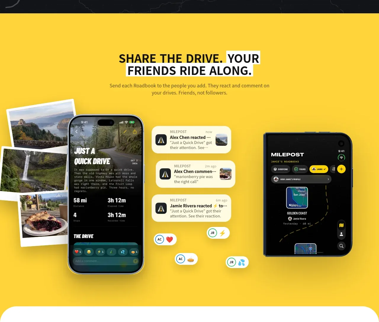 Milepost feature grid component