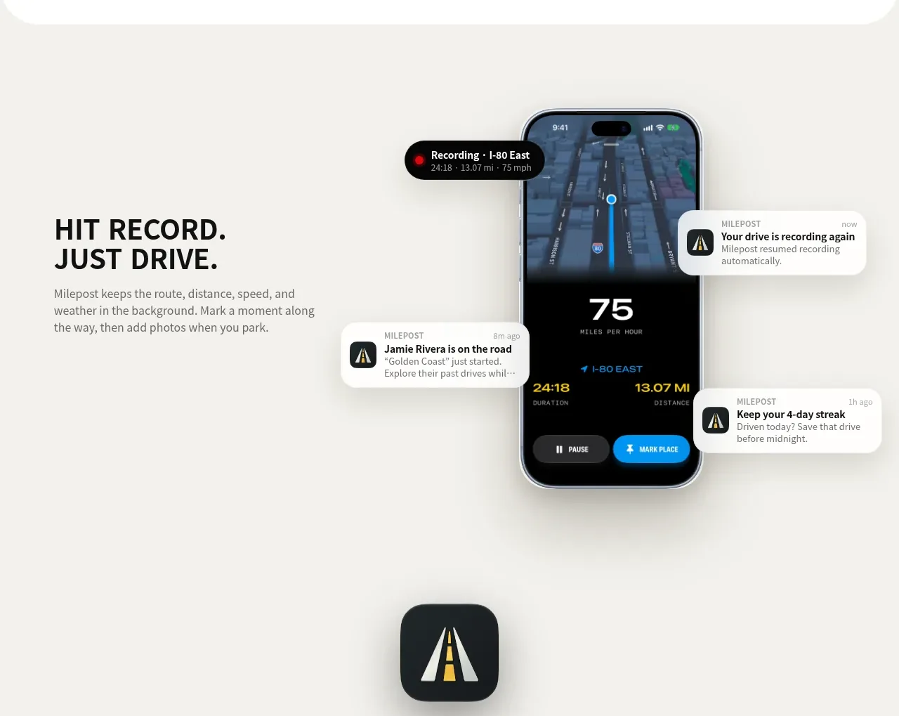 Milepost feature grid component