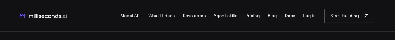 Milliseconds.ai navigation component